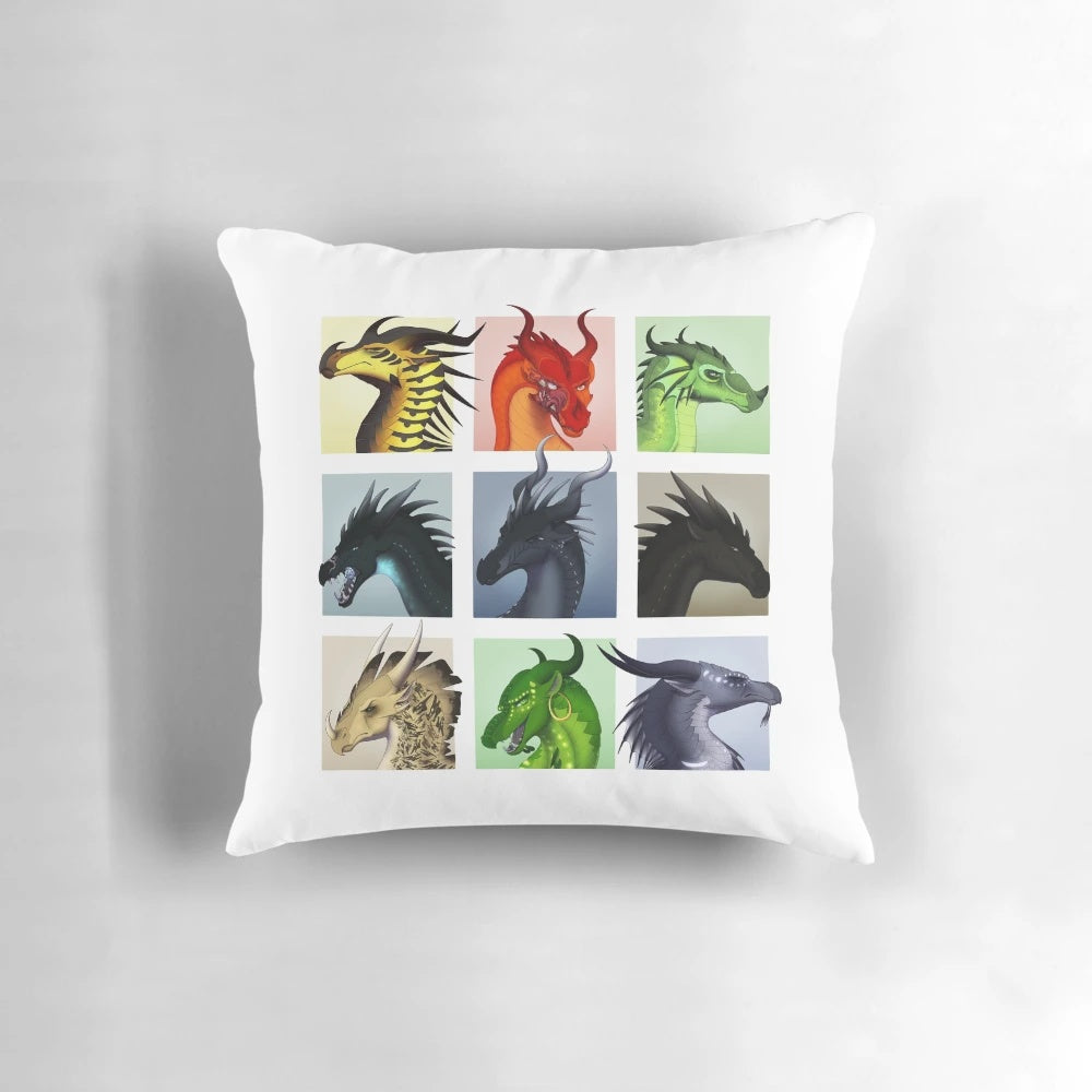 Wings of Fire Bad Guys Pillow - Featuring villains and antagonists from the popular fantasy book series