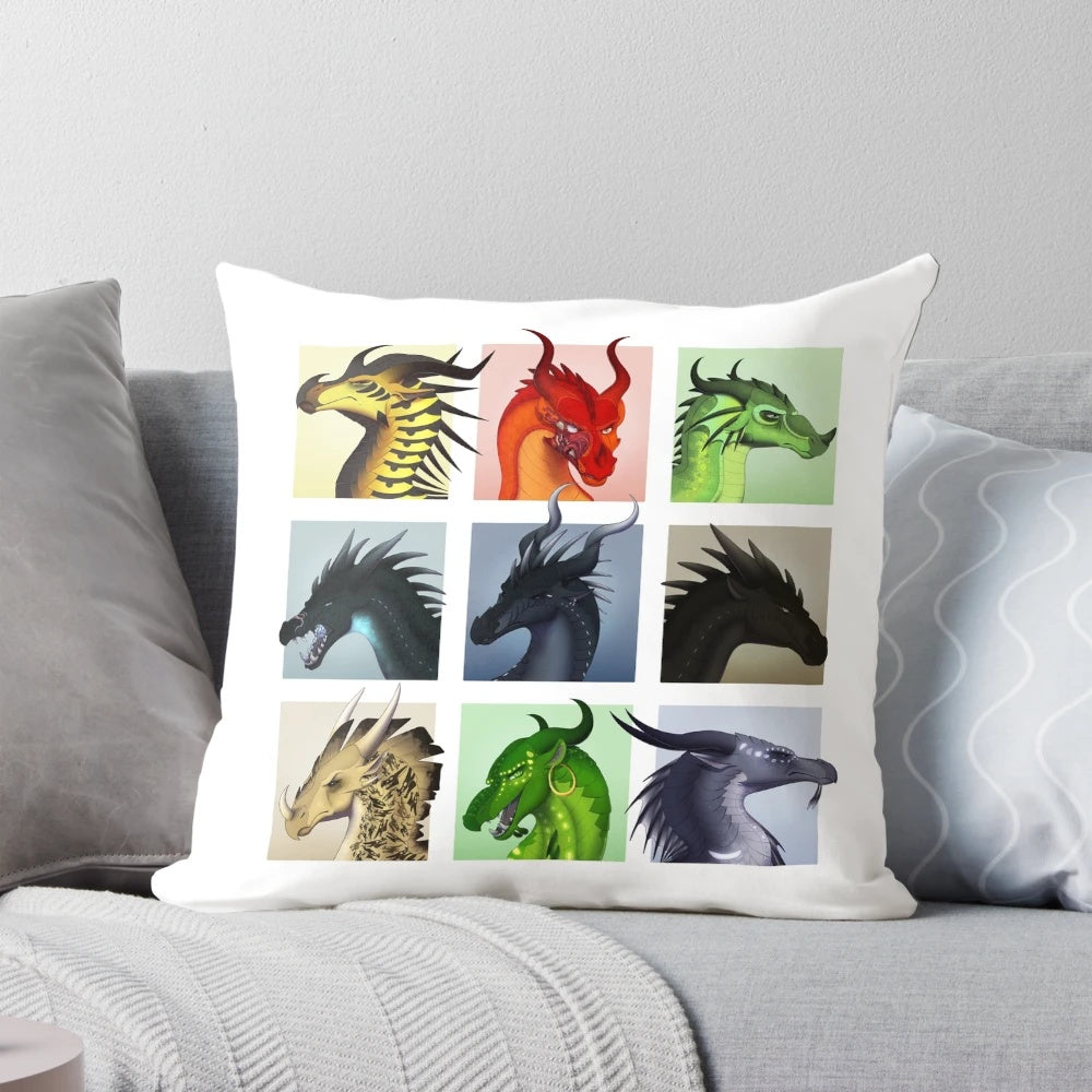 Wings of Fire Bad Guys Pillow - Featuring villains and antagonists from the popular fantasy book series
