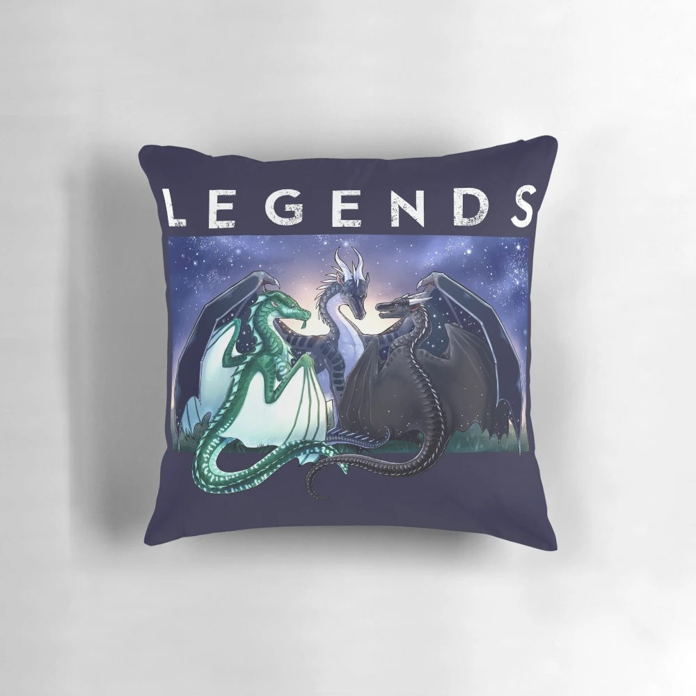 Wings of Fire Legends Pillow featuring Fathom, Darkstalker, and Clearsight