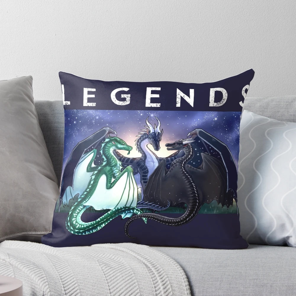Wings of Fire Legends Pillow featuring Fathom, Darkstalker, and Clearsight