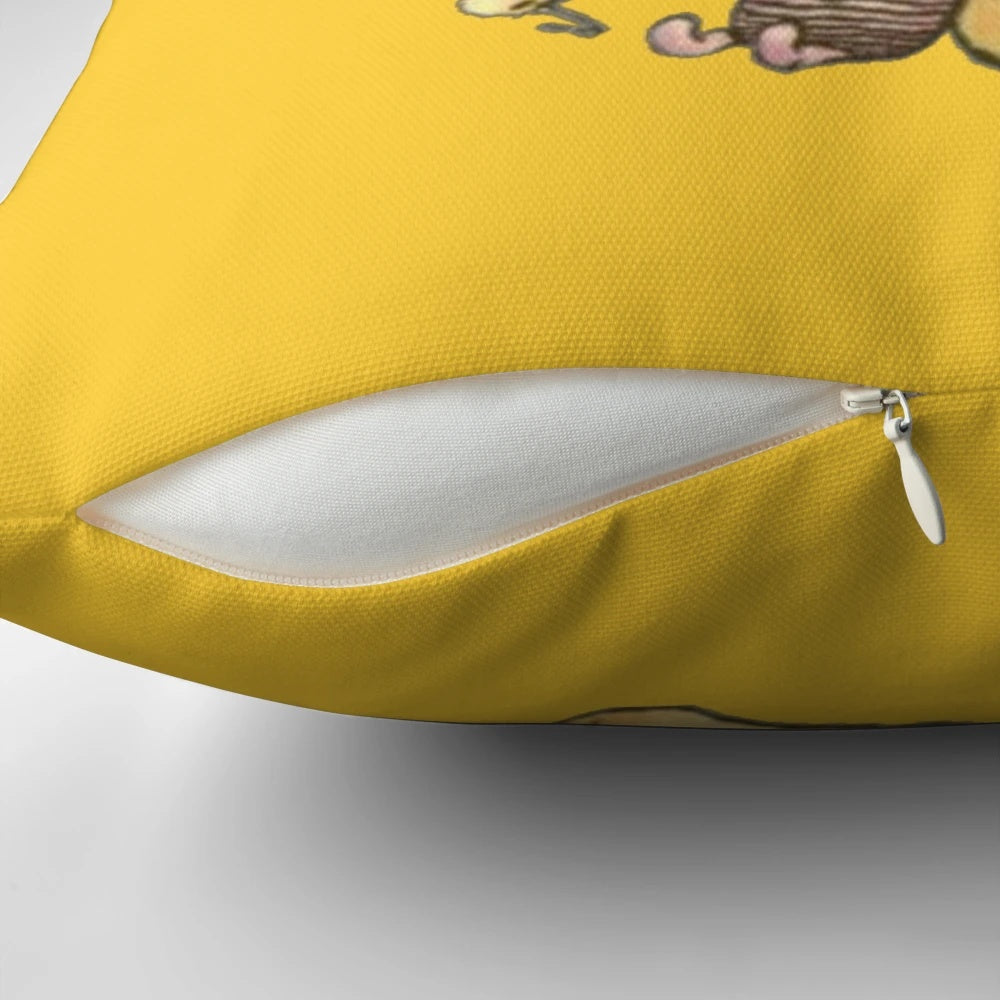 Winnie the Pooh Inspirational Quote Throw Pillow featuring characters from the Hundred Acre Wood
