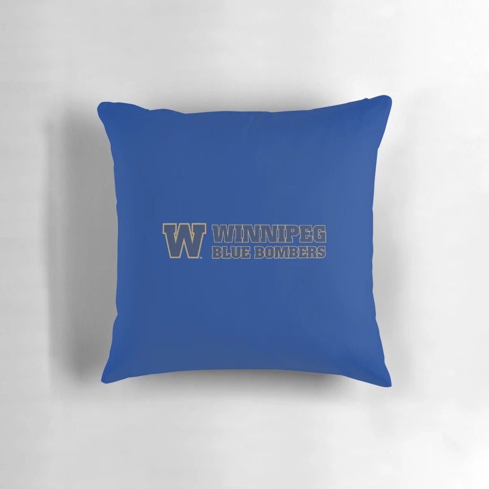 Winnipeg Blue Bombers Pillow featuring the team's logo and colors