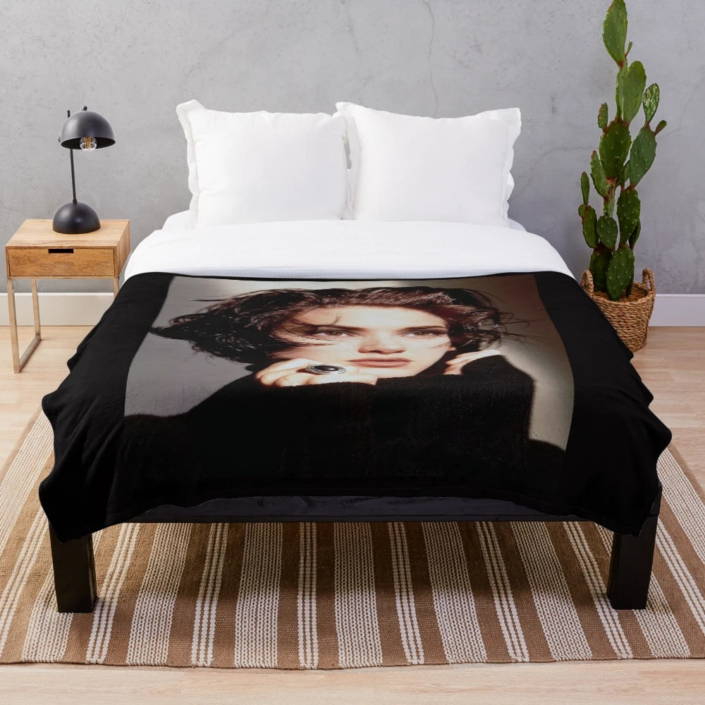 Winona Ryder inspired plush blanket with album artwork design