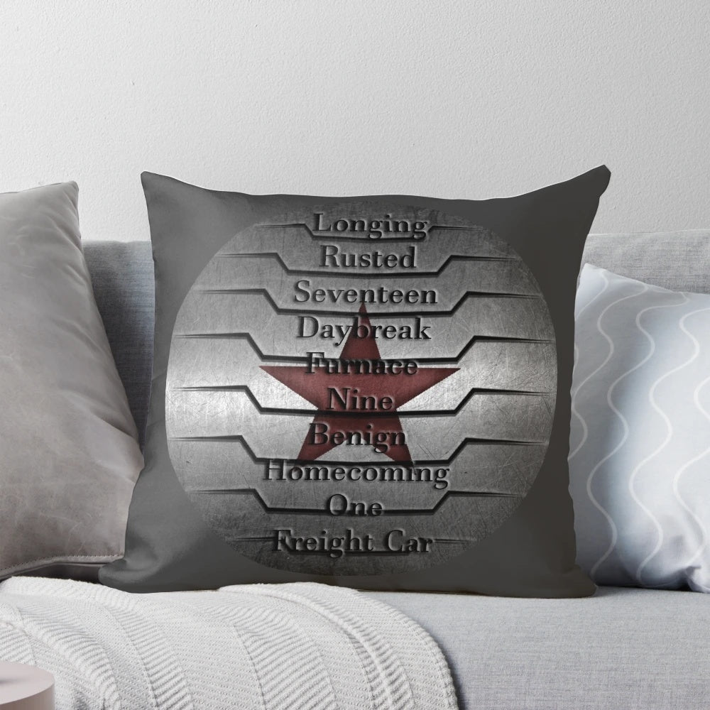Winter Soldier Activation Words Pillow featuring Bucky Barnes and Steve Rogers