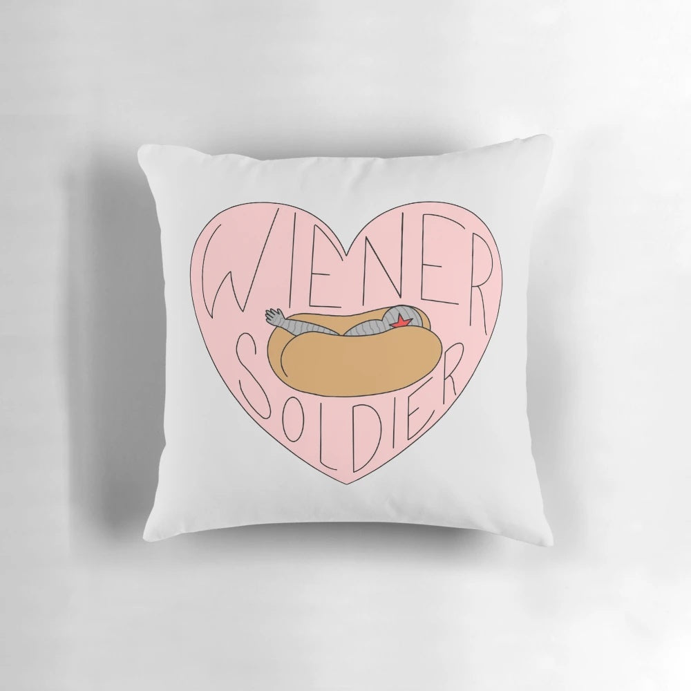 Plush pillow featuring the Winter Soldier, Bucky Barnes, from the Marvel Cinematic Universe