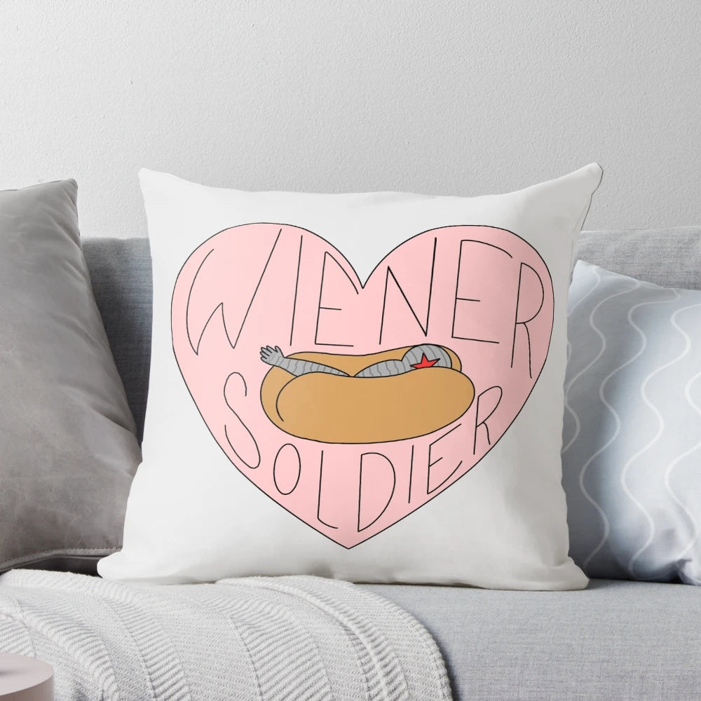 Plush pillow featuring the Winter Soldier, Bucky Barnes, from the Marvel Cinematic Universe