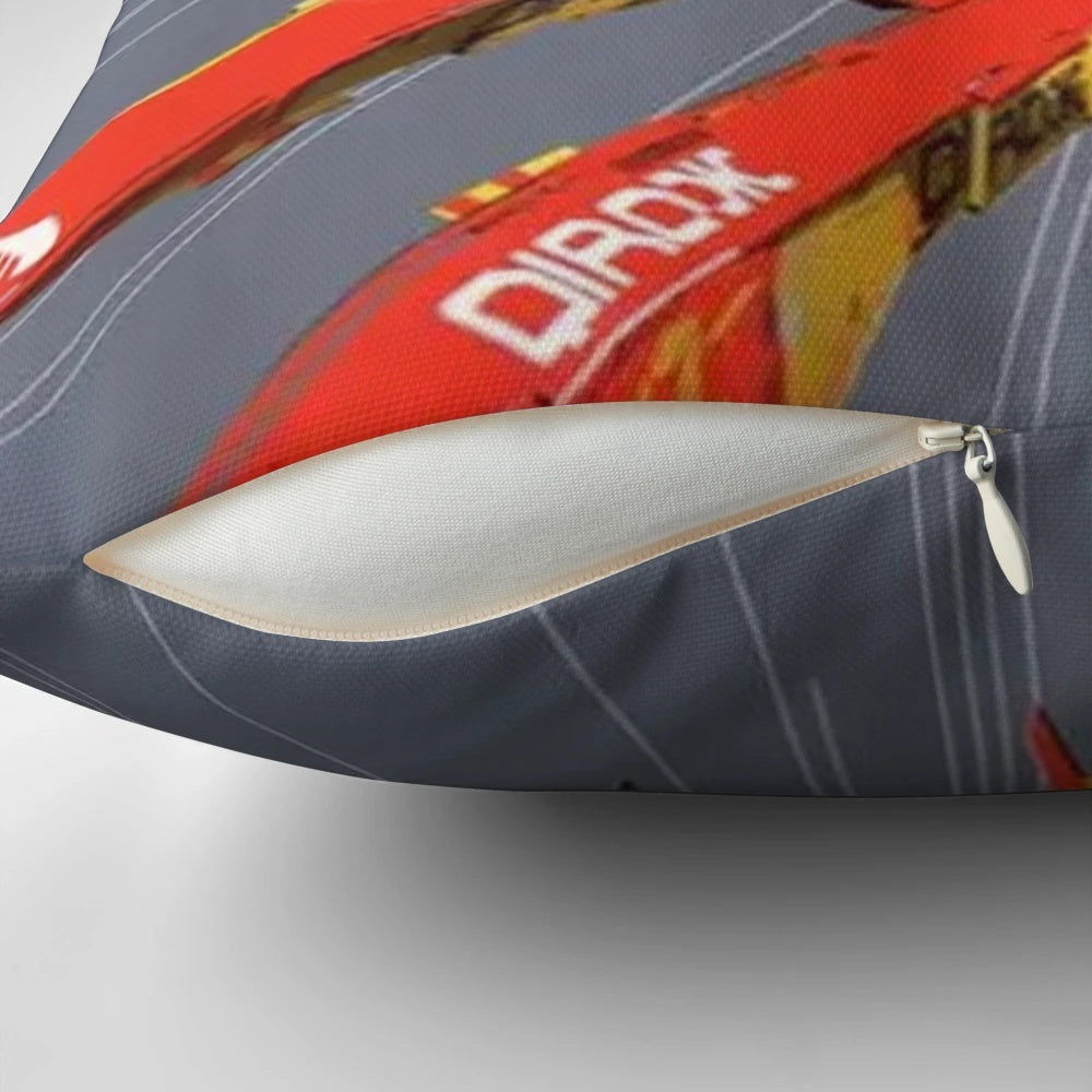 Wipeout 2097 themed decorative pillow featuring the Feisar racing team and AG Systems logo