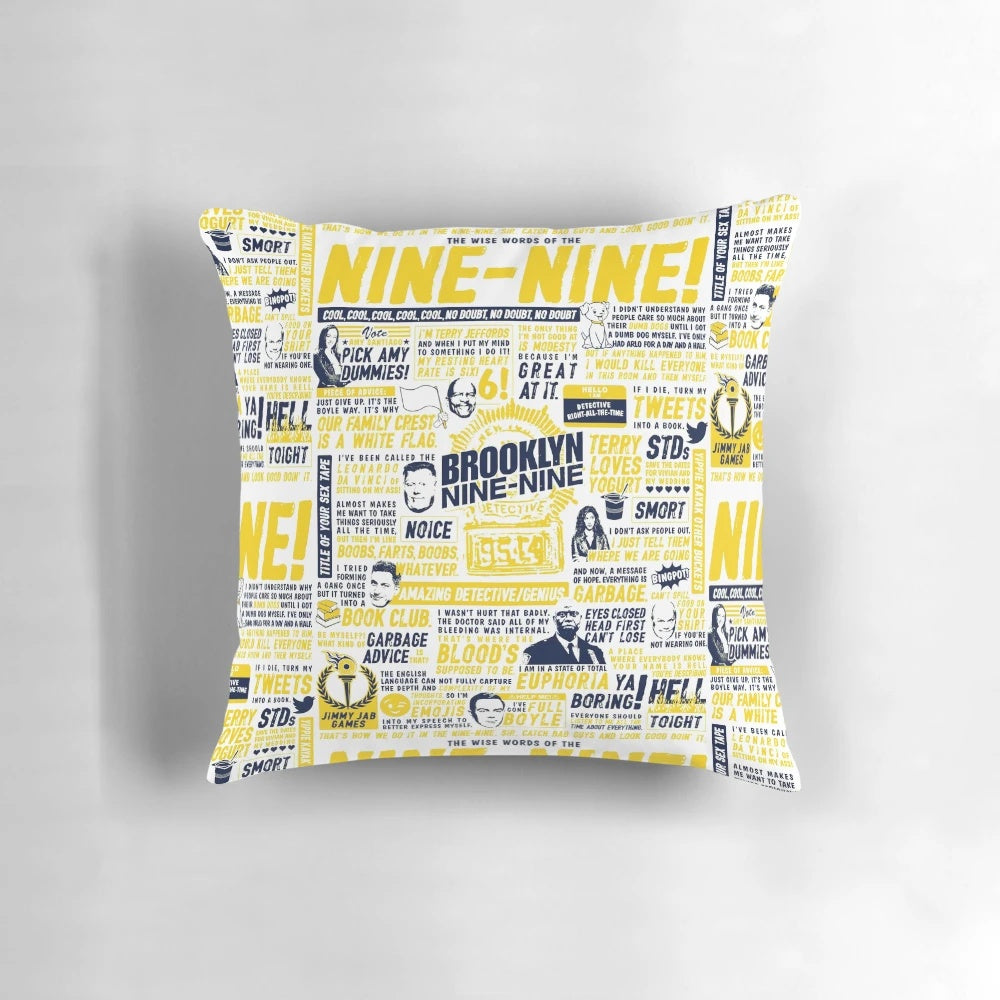 Pillow featuring inspirational quotes from the TV show Brooklyn Nine-Nine