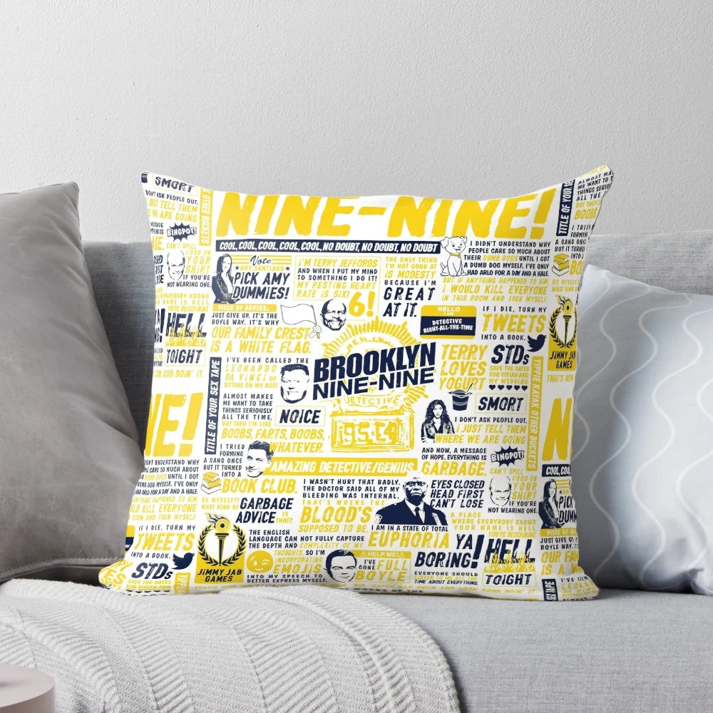 Pillow featuring inspirational quotes from the TV show Brooklyn Nine-Nine