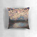 Wish lanterns floating in a fiery sky over a lake, creating a romantic, magical scene for weddings and special occasions.