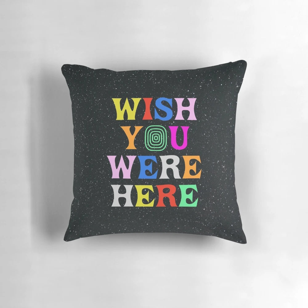 "Wish You Were Here" inspired pillow featuring a tribute to Travis Scott's Astroworld