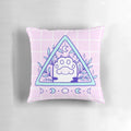 Witchy cat paw pastel feline familiar design on a soft, white pillow