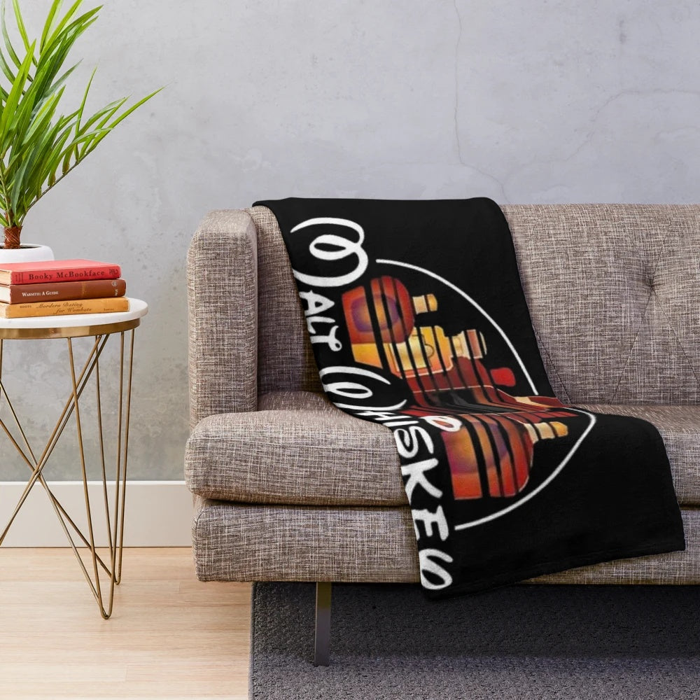 Cartoon parody plush blanket featuring humorous pop culture designs