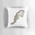 Wobbegong shark decorative pillow with a happy, smiling design
