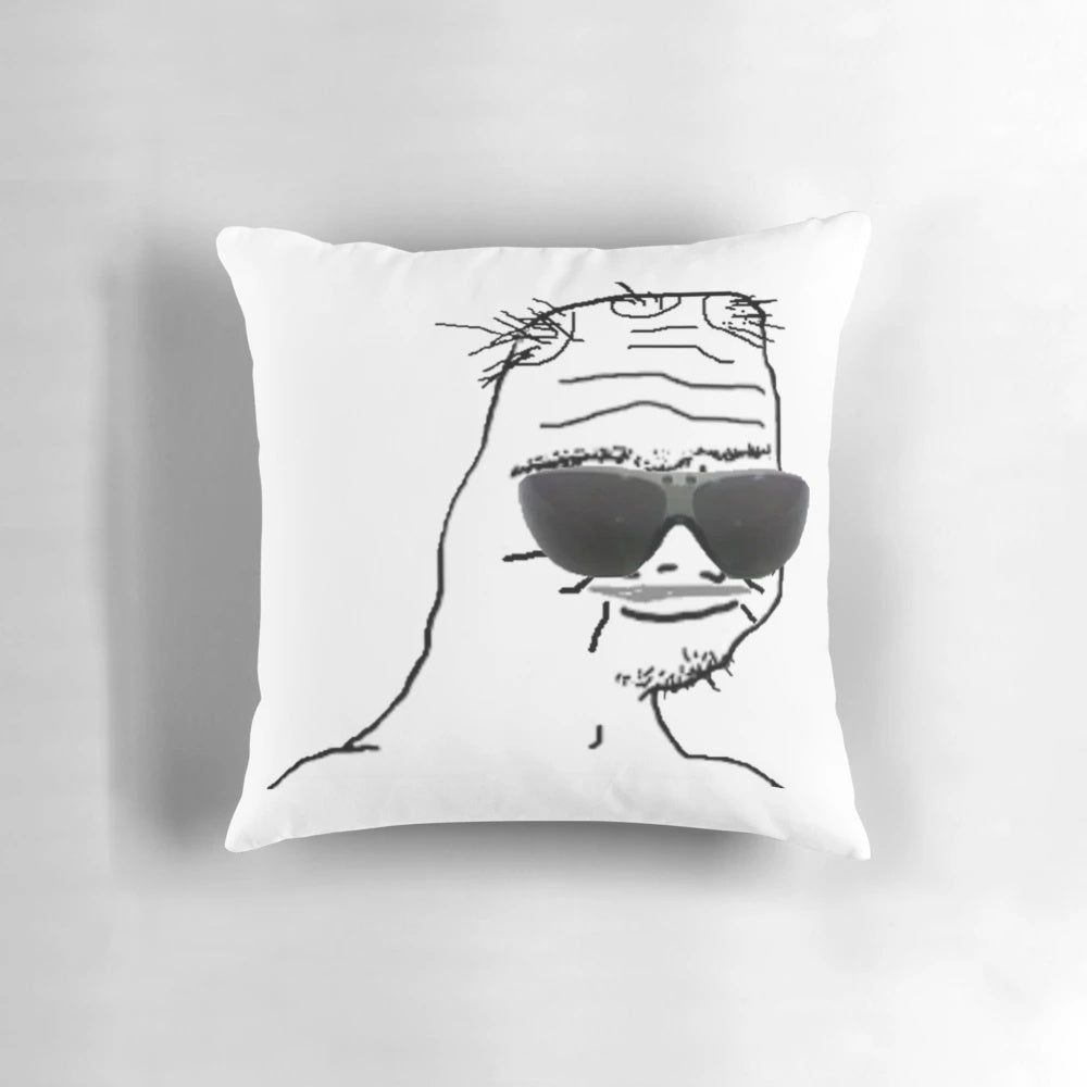 Wojak Meme Pillow featuring the iconic Wojak character
