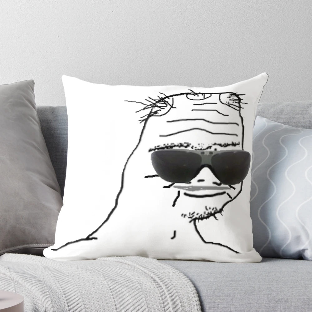 Wojak Meme Pillow featuring the iconic Wojak character