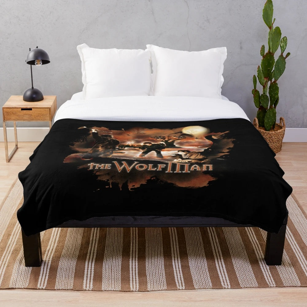 Wolfman-inspired plush blanket with classic monster design