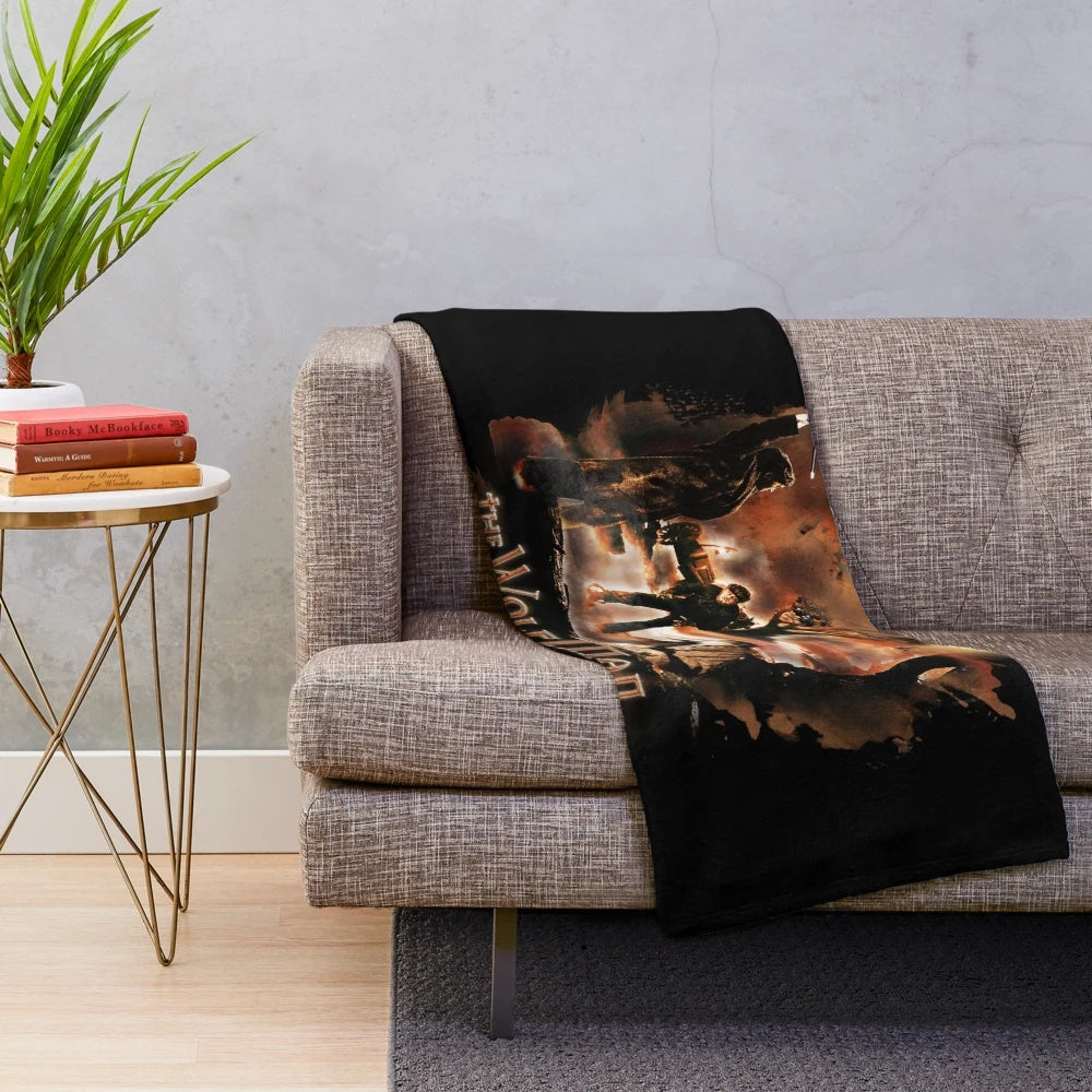 Wolfman-inspired plush blanket with classic monster design
