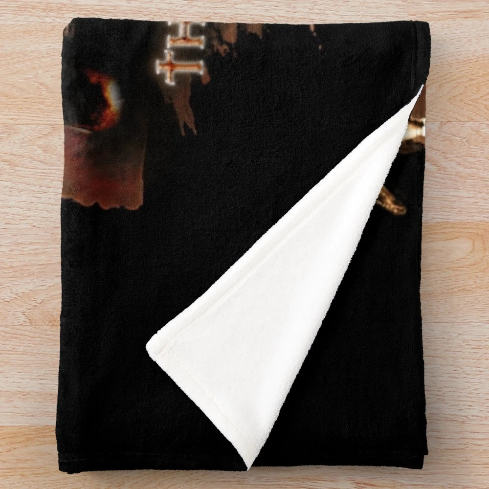 Wolfman-inspired plush blanket with classic monster design