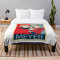 Women's plush blanket featuring a tribute design for Katie Meyer, a former collegiate goalkeeper