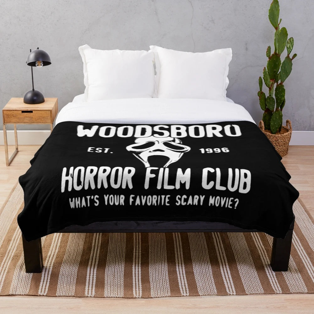 Scream-inspired horror movie plush blanket