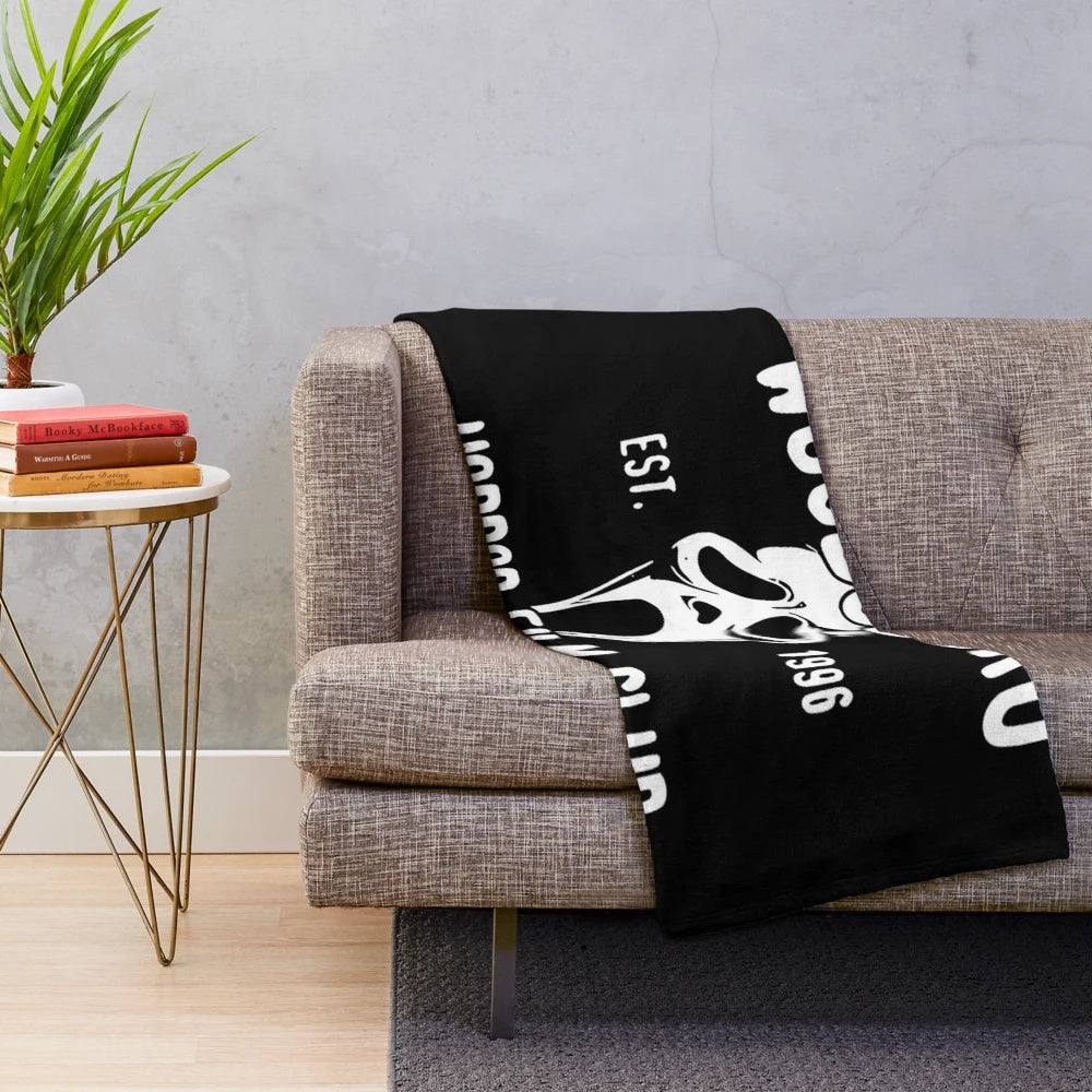 Scream-inspired horror movie plush blanket