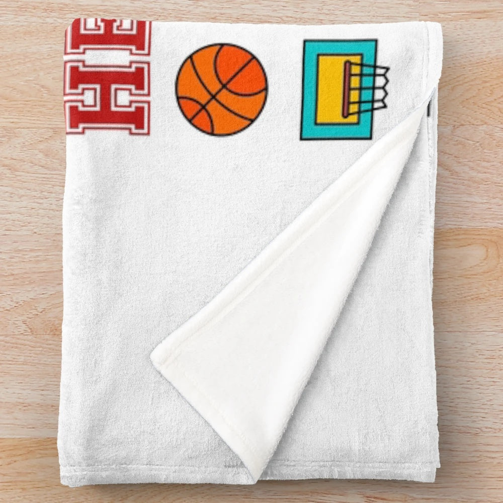 Plush blanket with "PE Teacher Physical Education Makes Your Heart Race" design