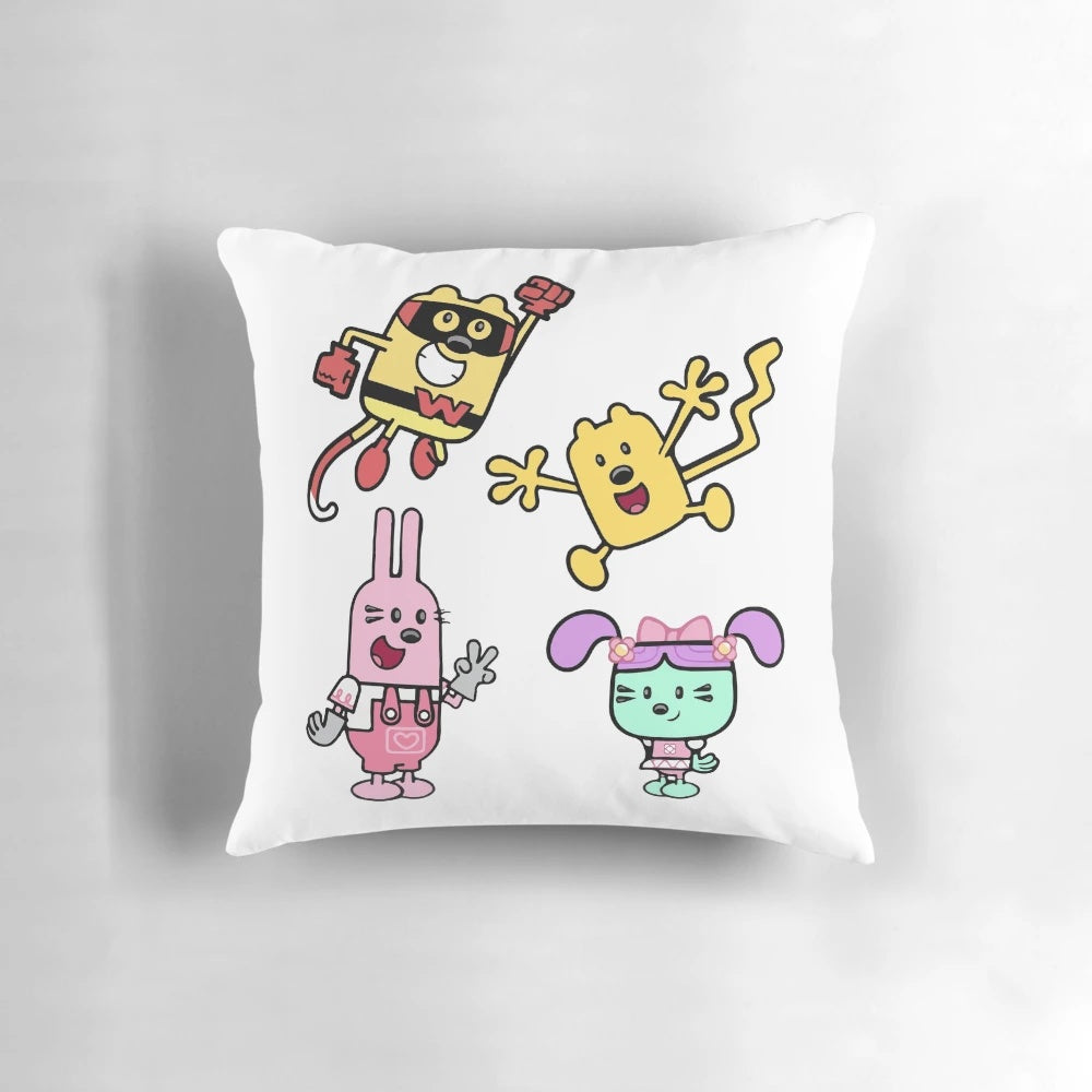 Wow Wow Wubbzy plush pillow featuring the cartoon character Wubbzy and his friends, a perfect throw pillow for kids and nostalgic adults.