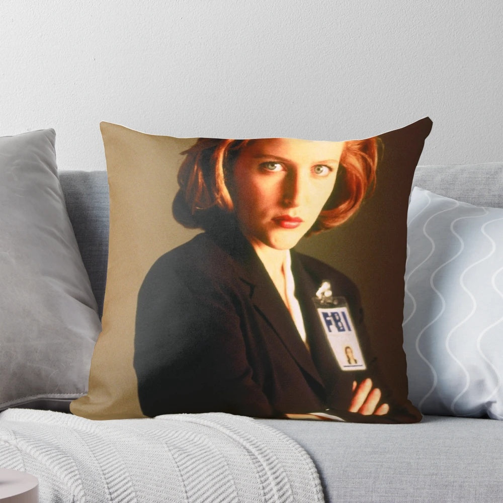 X-Files Dana Scully Pillow featuring the iconic FBI agent from the 90s sci-fi TV series