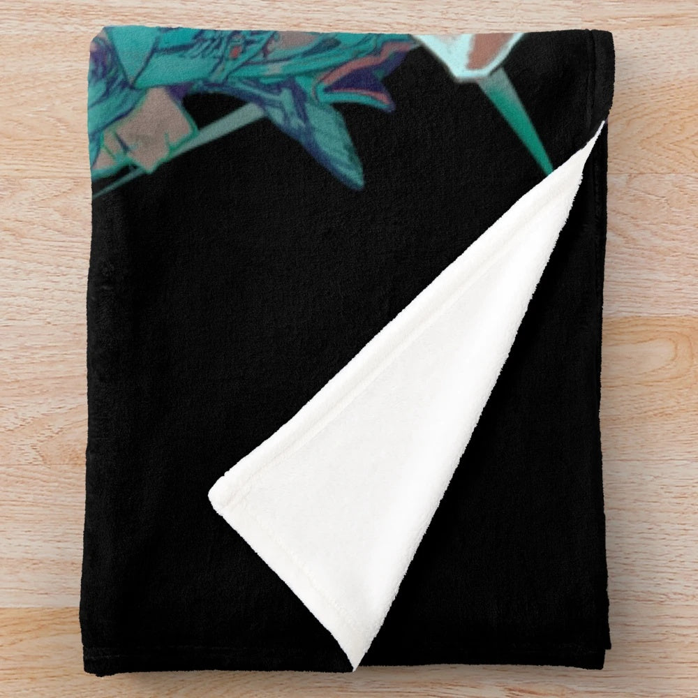 Xenoblade-inspired plush blanket with iconic characters and designs