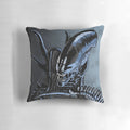 Photorealistic Xenomorph alien creature from the Alien horror movie franchise printed on a plush, comfortable pillow