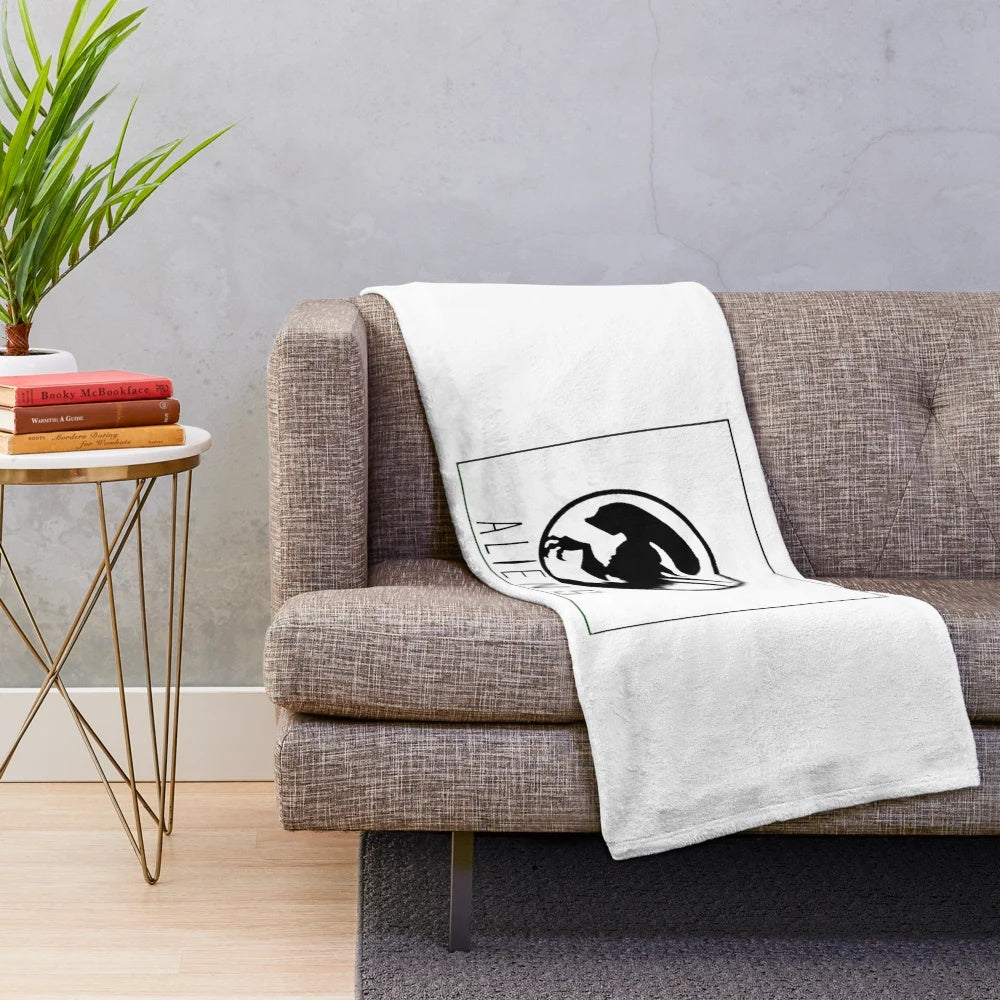 Soft and cozy xenomorph-themed plush blanket for home decor