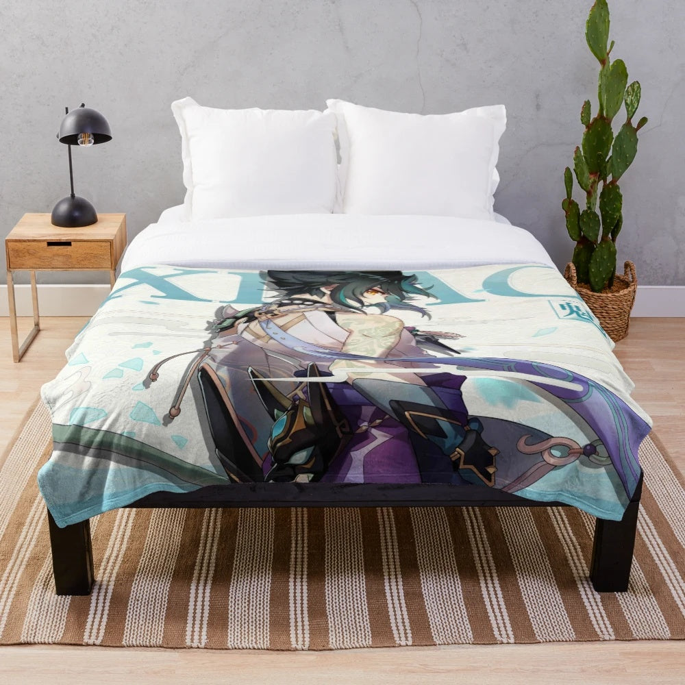 Xiao plush blanket from Genshin Impact