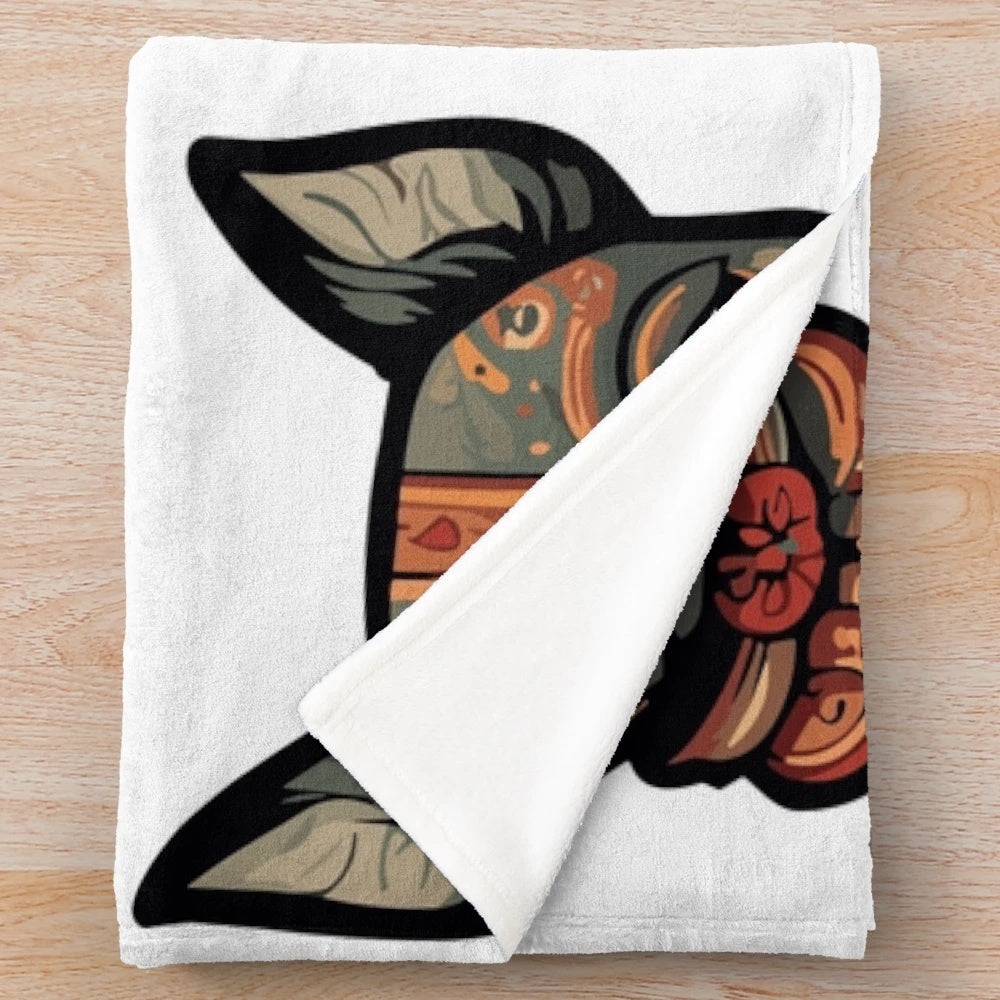 Xolo dog themed plush blanket with Mexican hairless dog design