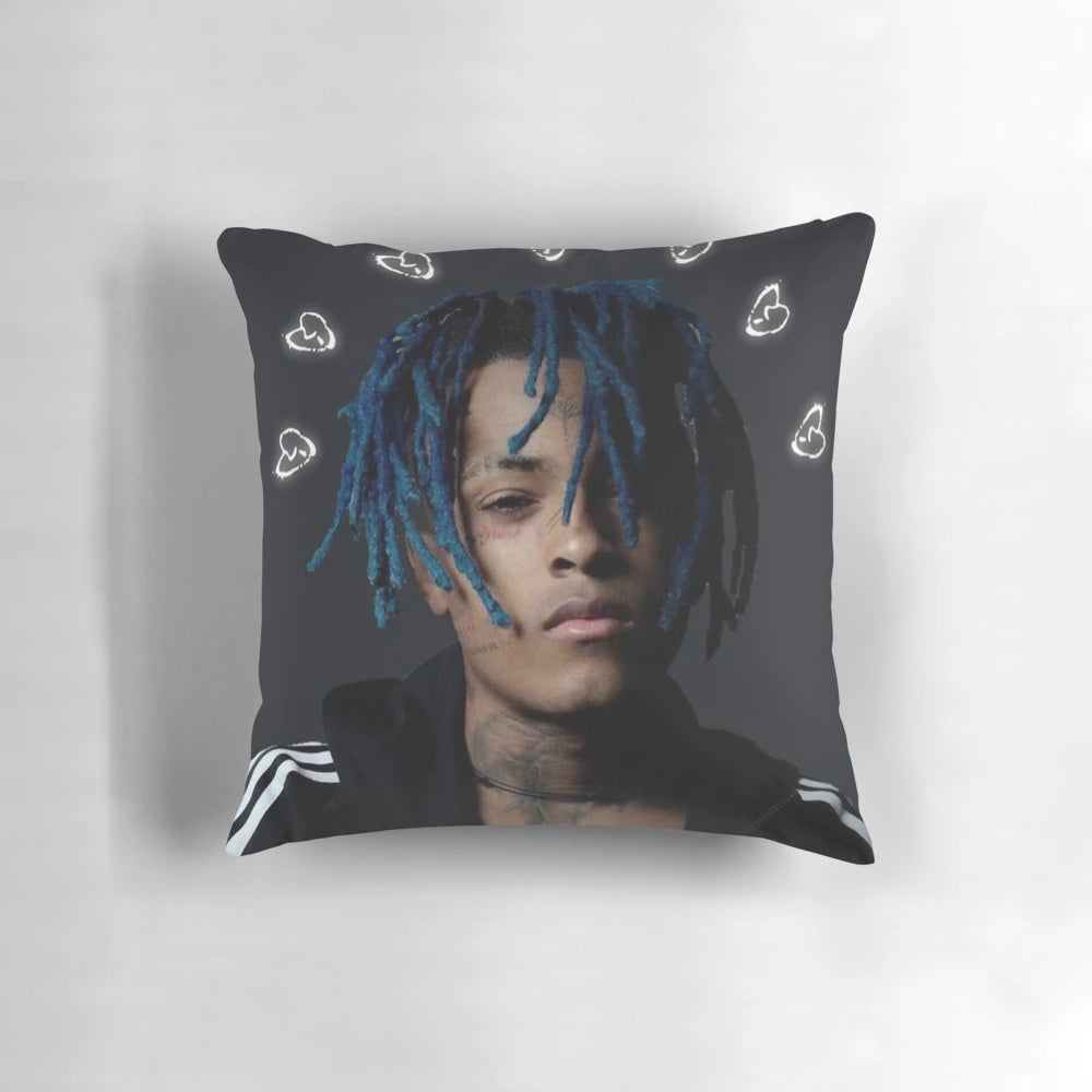 Soft, high-quality pillow featuring the image of late rapper Xxxtentation