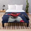 Yadier Molina baseball illustration plush blanket