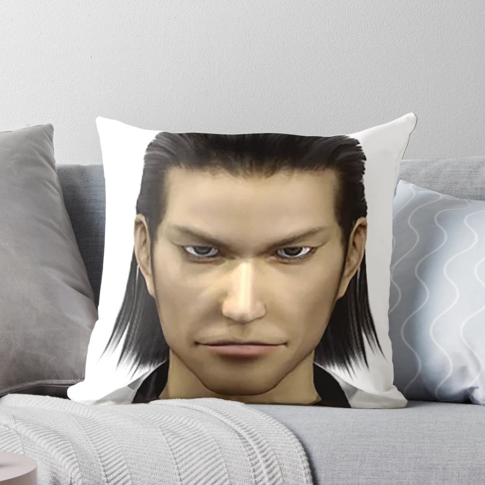 Yakuza Nishiki Pillow featuring the iconic Yakuza game characters Kiryu and Majima