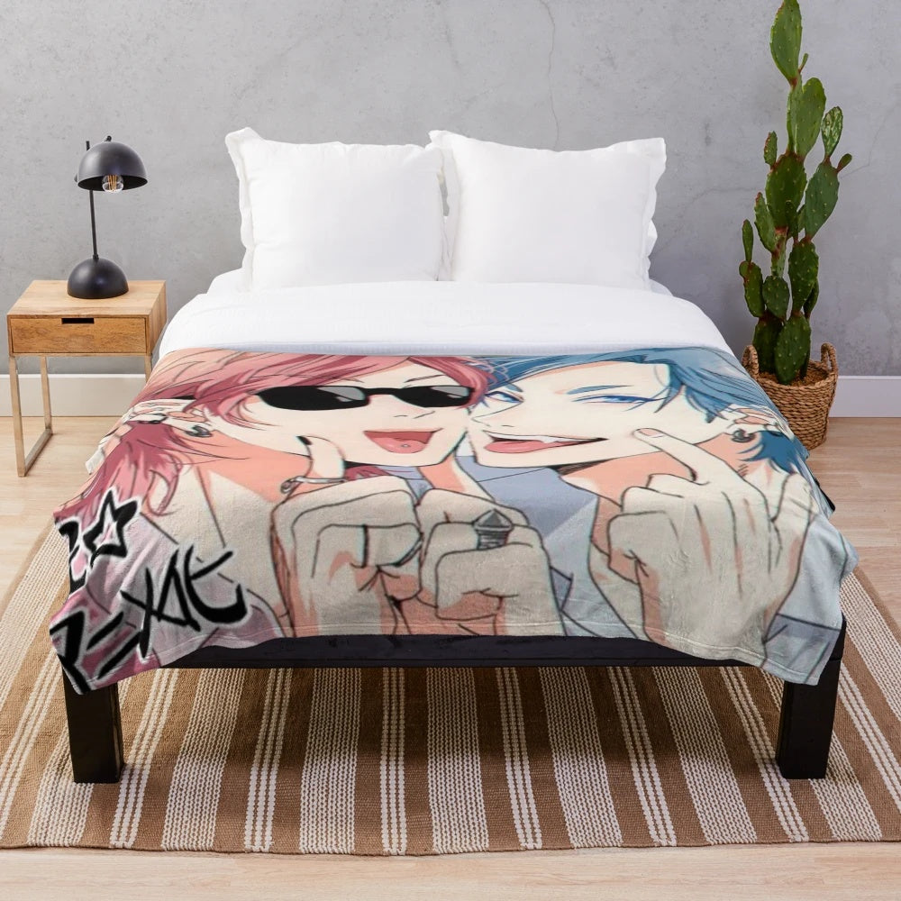 Yarichin B Club inspired plush blanket with anime and manga design
