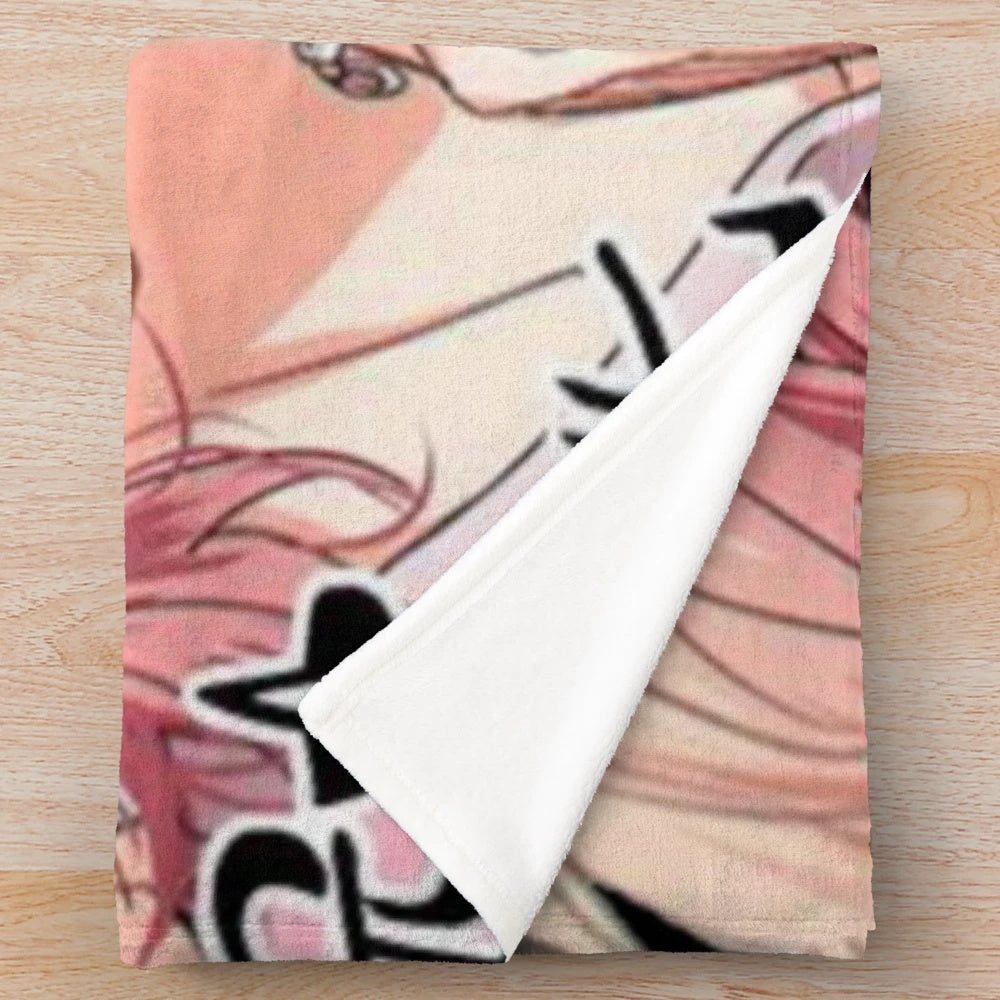 Yarichin B Club inspired plush blanket with anime and manga design