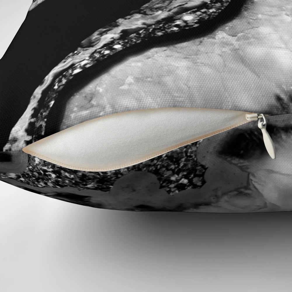 Yin Yang Agate Glam Pillow with Glitter Accents