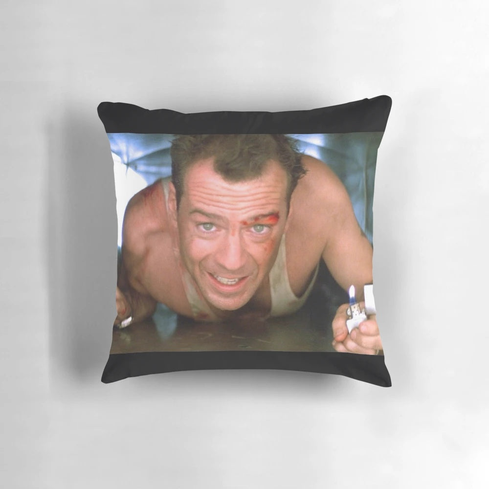 Die Hard Christmas movie face mask with Bruce Willis in a ventilation shaft