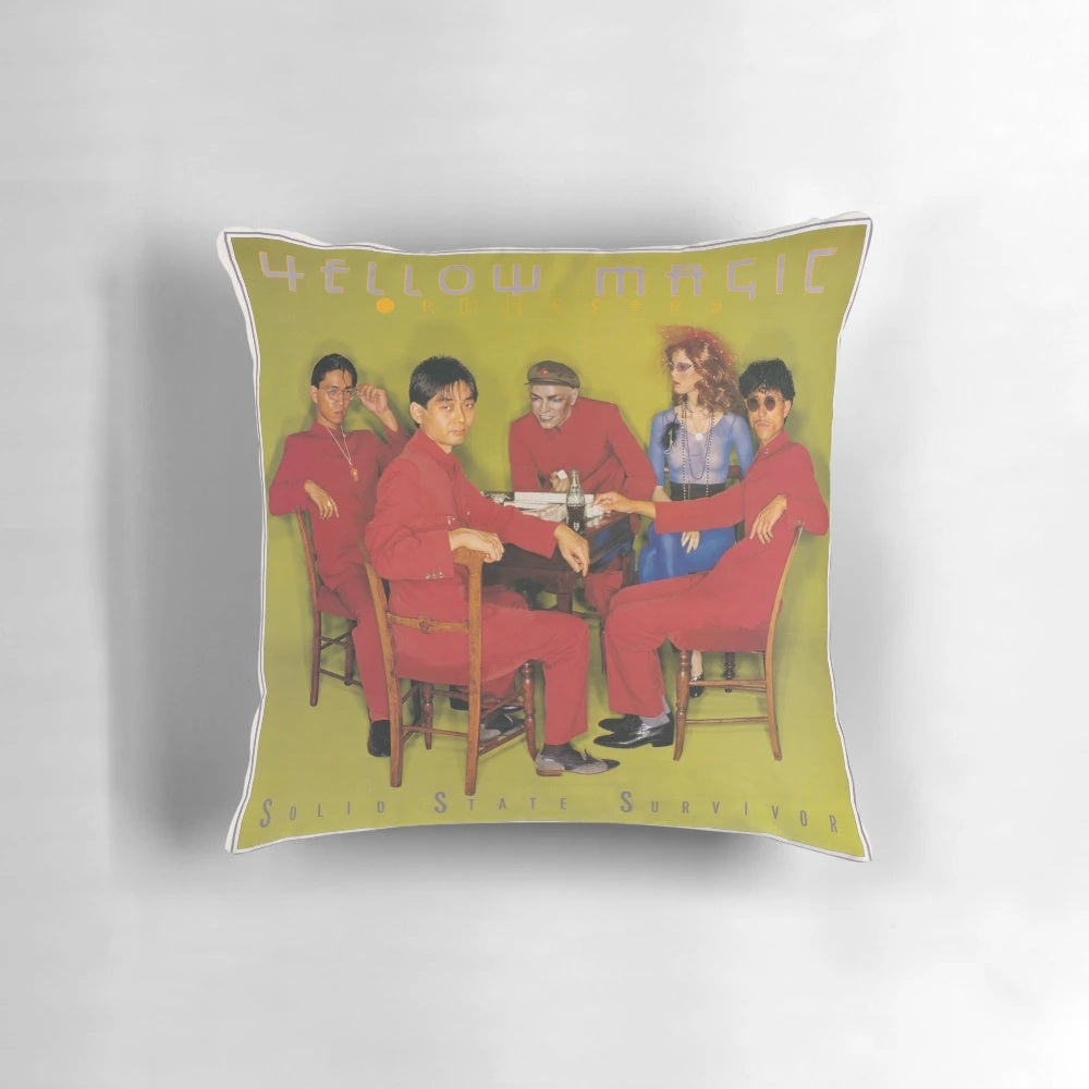 YMO Solid State Survivor Pillow featuring yellow magic orchestra album artwork