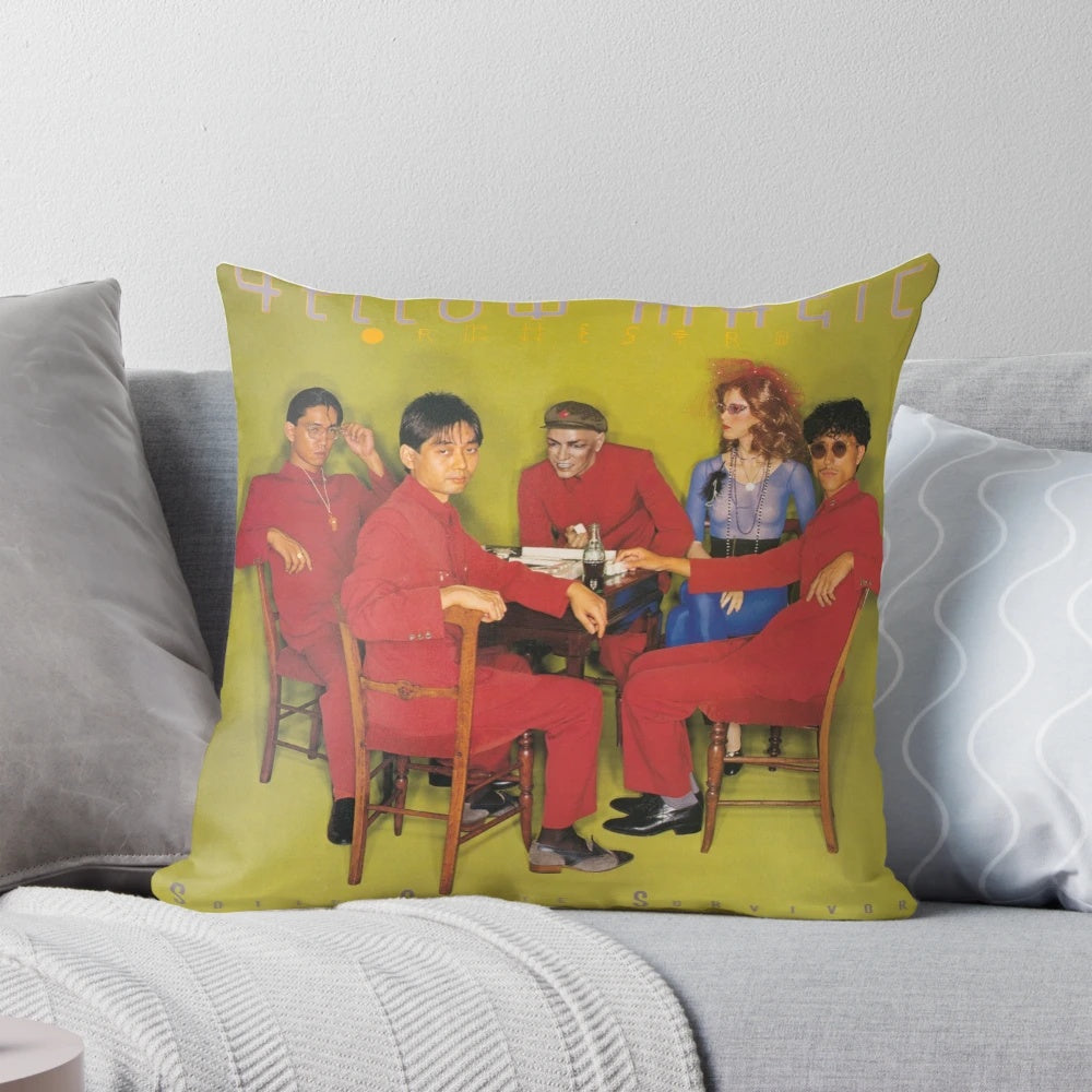 YMO Solid State Survivor Pillow featuring yellow magic orchestra album artwork