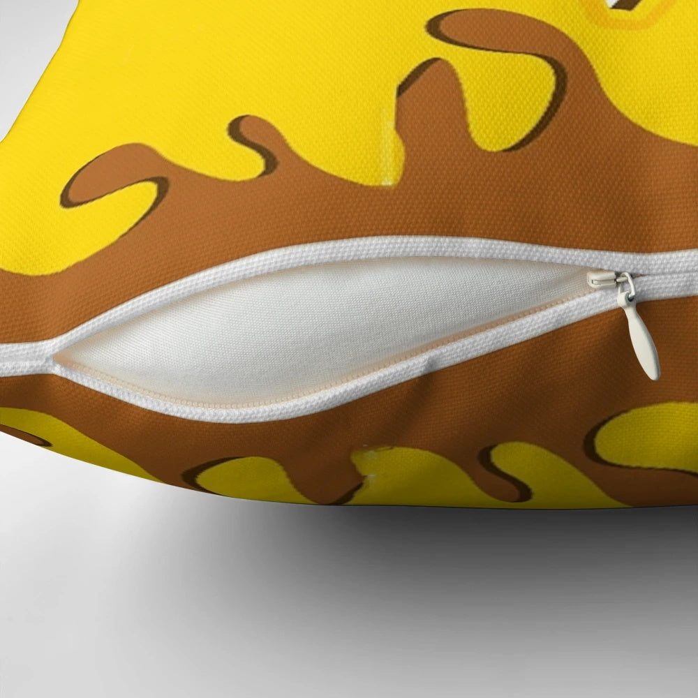 A soft, plush pillow designed to look like a carton of Yoohoo chocolate milk, featuring the iconic Yoohoo logo and chocolate milk color scheme.