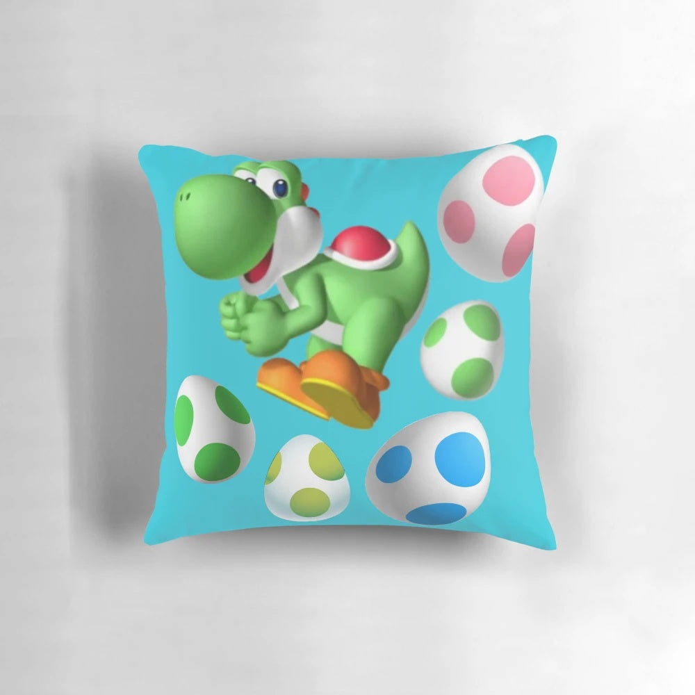 Yoshi Egg Shaped Plush Pillow with Green Dinosaur Design