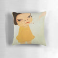 Pillow featuring Yoshitomo Nara's painting of a smoking girl