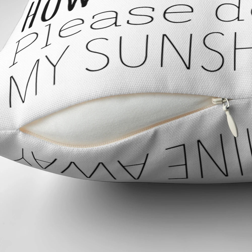 You Are My Sunshine" lyrics pillow with a cheerful, uplifting design