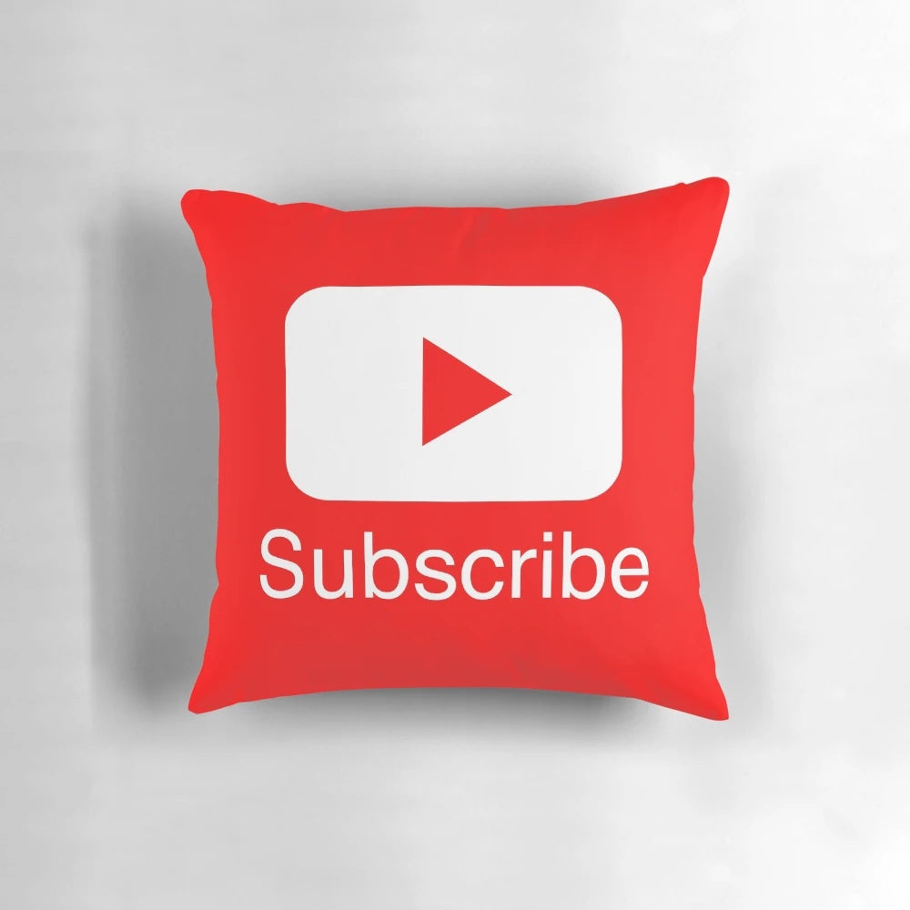 YouTube Subscribe Play Button Pillow for Video Vloggers and Live Stream Channels