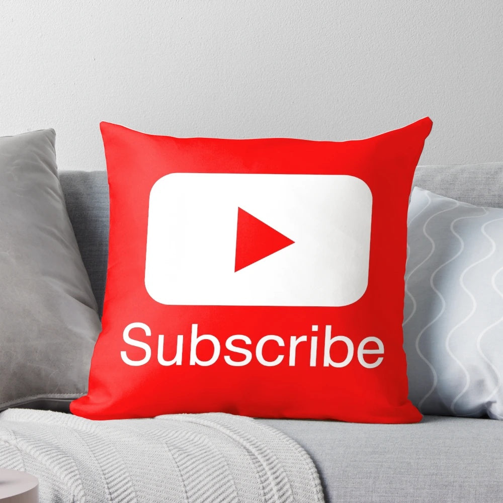 YouTube Subscribe Play Button Pillow for Video Vloggers and Live Stream Channels
