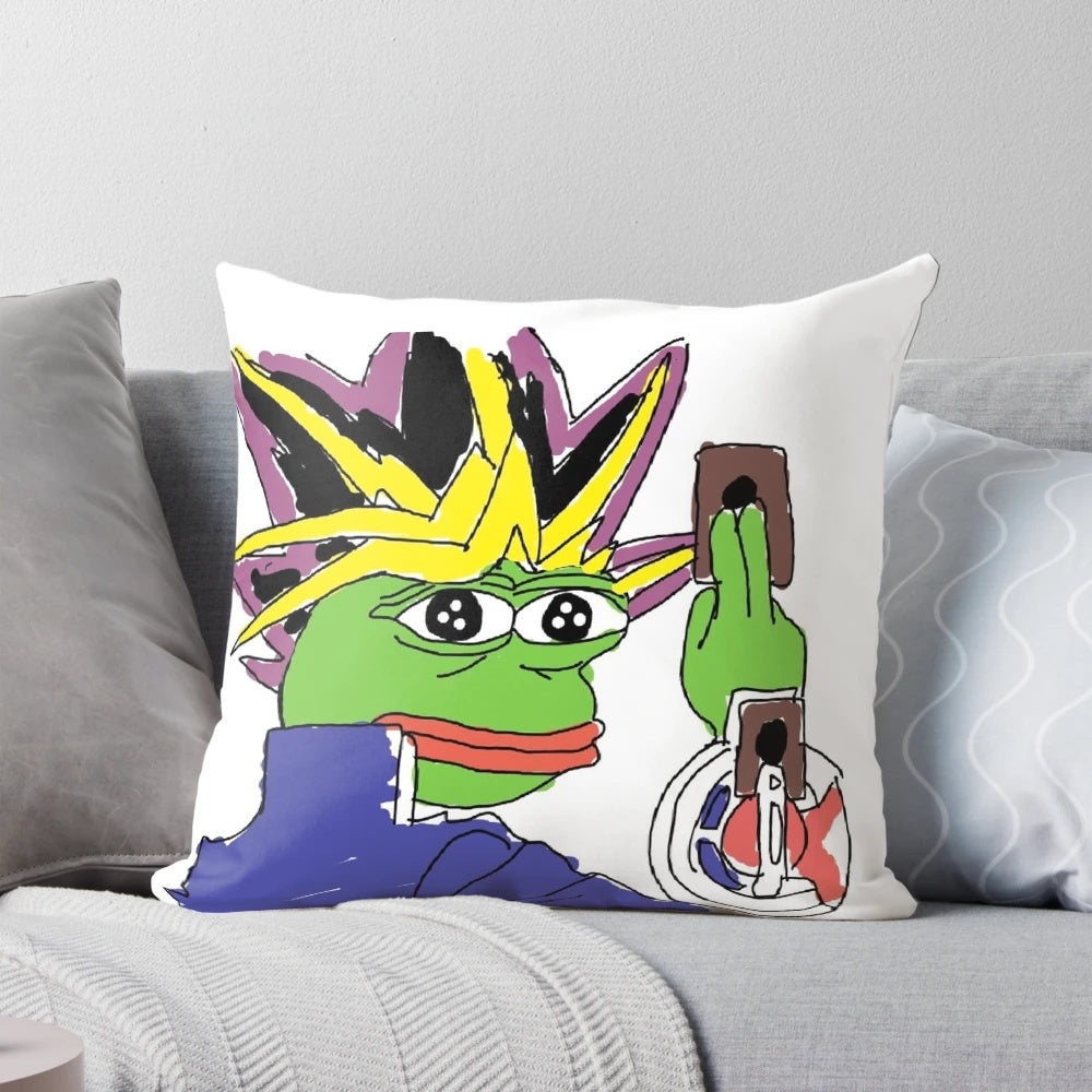 Soft, plush pillow featuring the iconic Yu-Gi-Oh character Pepe Muto